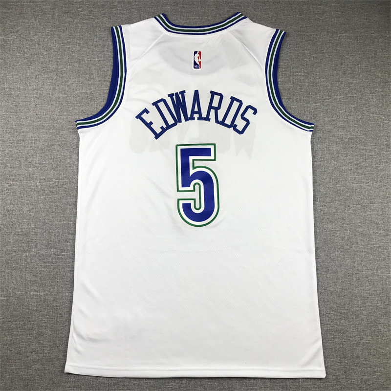 Men Minnesota Timberwolves #5 Edwards White 2024 Nike NBA Jersey->new york knicks->NBA Jersey